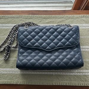 Rebecca Minkoff Quilted Chain Shoulder Bag - Navy Blue
